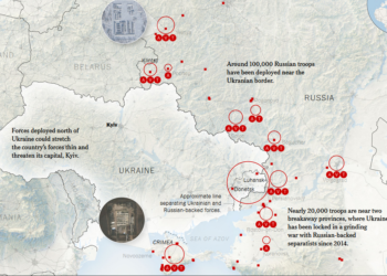 The New York Times опублікувала карту розташування російських військ біля кордонів України