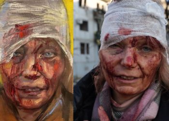 Портрет виховательки з Чугуєва, яка стала обличчям війни, продали з аукціону за $100 тисяч