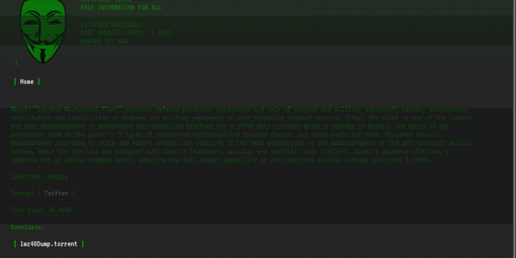 Anonymous виклали в мережу базу РПЦ і танкового заводу