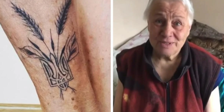 80-річна бабуся з Вінниці “набила” тату з тризубом і колосками (відео)