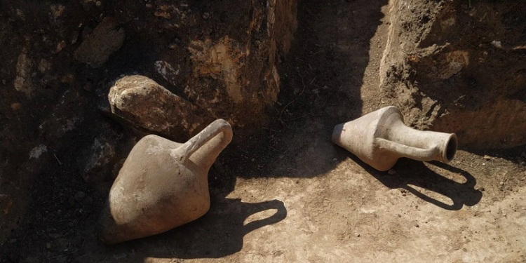 Знайдені під час риття окопів в Одесі старовинні амфори бійці тероборони передали в музей (фото)