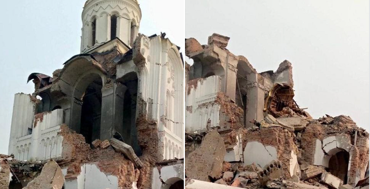 Рашисти розбомбили Свято-Георгіївський скит Святогірської лаври (фото, відео)