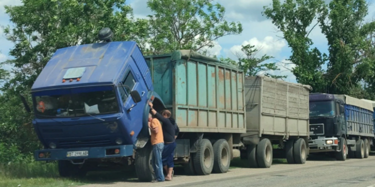 У Криму помітили наповнені зерном вантажівки з українськими номерами (фото)