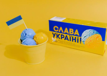 У Латвії випустили морозиво «Слава Україні» у синьо-жовтих кольорах