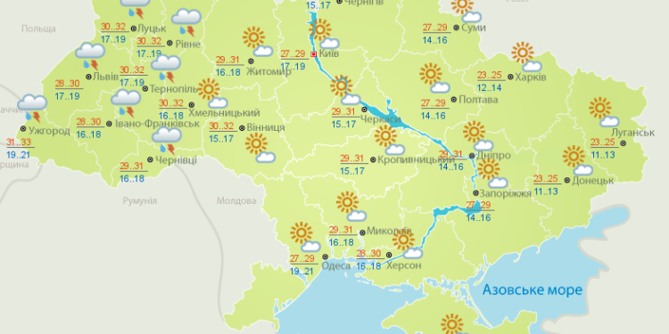 На Захід прийдуть дощі з грозами, найспекотніше буде на Закарпатті, – прогноз Укргідрометцентру