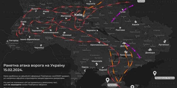 Ракетна атака. Карта