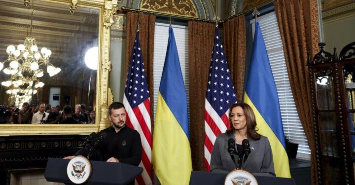 Володимир Зеленський та Камала Гарріс. Фото EPA