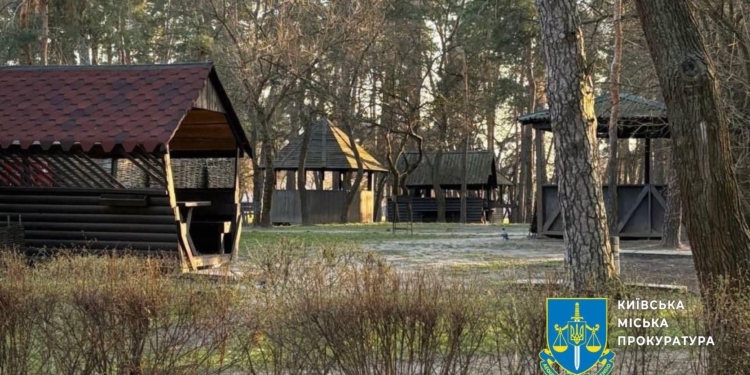 У столичному парку самовільно встановили альтанки