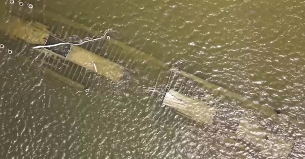 Обміління Дунаю: на поверхні з'явилися кораблі війни