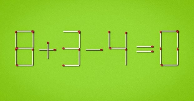 Головоломка з сірниками: як виправити рівняння 8+3-4=0