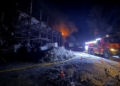 Пожежа в Голосіївському районі Києва після атаки РФ