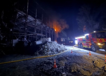 Пожежа в Голосіївському районі Києва після атаки РФ